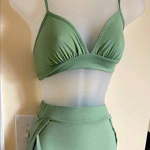 2 piece bralette and skirt set